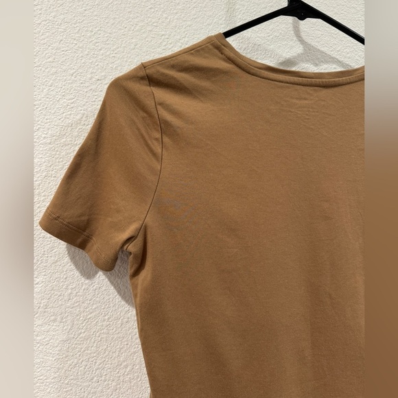 Banana Republic Luxe Touch 100% Cotton Tan Short Sleeve Crewneck T-Shirt XSP - Picture 6 of 10